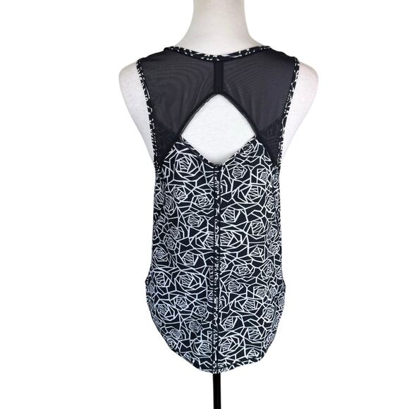Lululemon Sculpt Tank Black & White Flower Posey Print UPF Lycra Workout Top - Picture 6 of 12